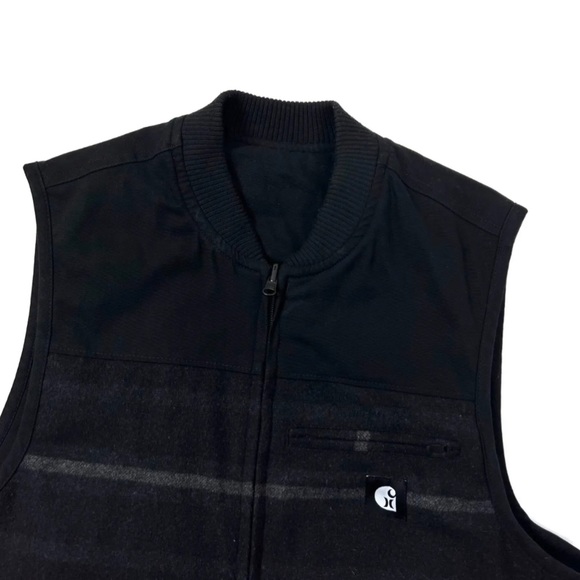 Men's Hurley x Carhartt Reversible 2 Sides Black Gilet Vest Logo Size M/L - Picture 4 of 13